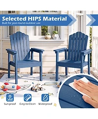 Gymax Set of 2 Kids Patio Adirondack Chair Armchair Weather Resistance Outdoor Chair