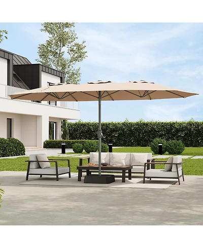 homfan 9' x 15' Extra-Wide Outdoor Umbrella with Base