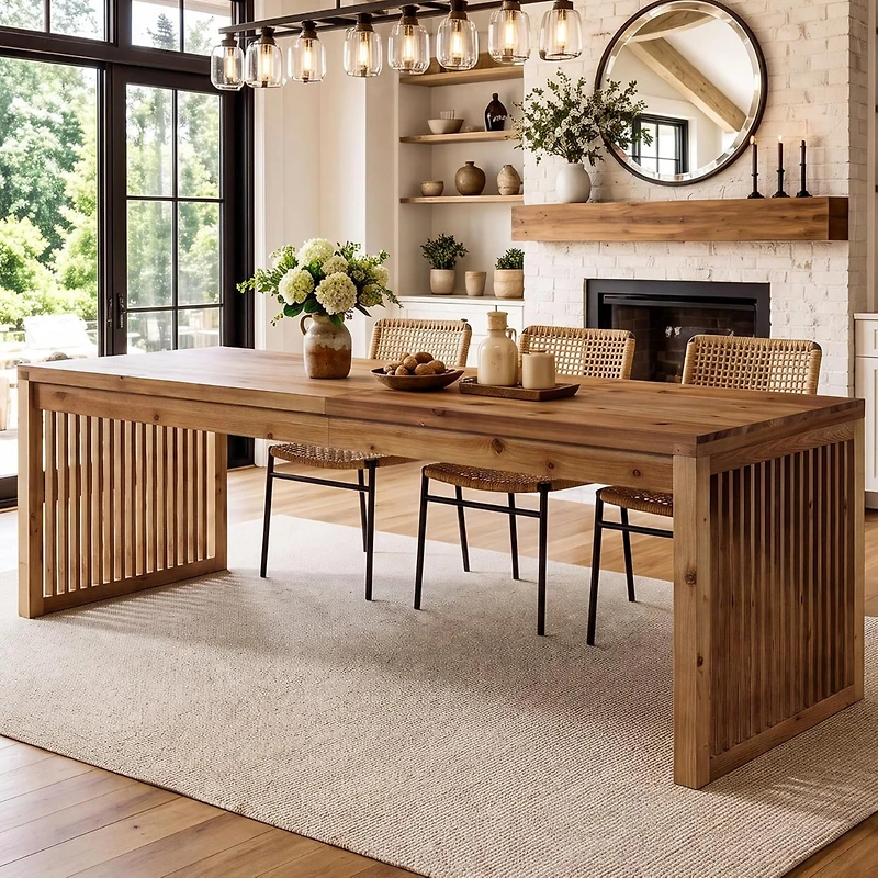 Tribesigns Dining Table for 4-6, Modern Wood Kitchen Table with Sleek Design