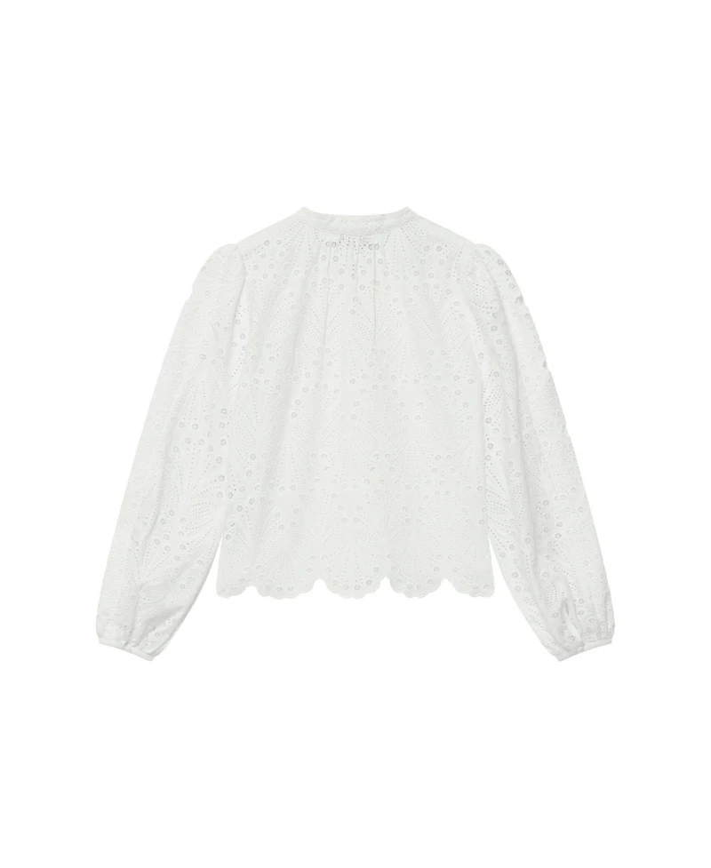 Mint Velvet Women's Cotton Broderie Detail Blouse