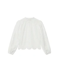 Mint Velvet Women's Cotton Broderie Detail Blouse