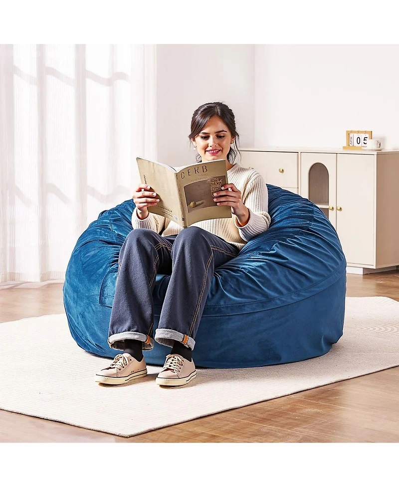 Slickblue Large Round Bean Bag Chair for Living Room and Bedroom