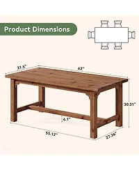 Tribesigns 63" Solid Wood Executive Desk with Foot Bar