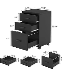 Tribesigns 3-Drawer Mobile File Cabinet with Casters