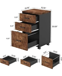 Tribesigns 3-Drawer Mobile File Cabinet with Casters