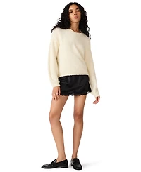 Steve Madden Women's Carmen Crewneck Fuzzy-Knit Sweater