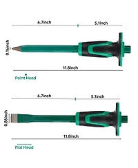 Xdovet Masonry Chisel Set Point Flat Hand Protector Demolition