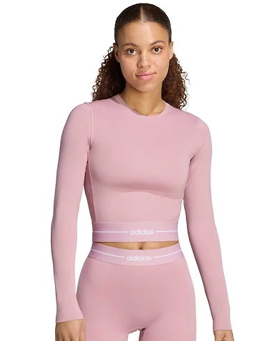 adidas Women's Long-Sleeve Cropped Tight-Fit Top