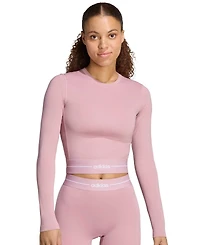 adidas Women's Long-Sleeve Cropped Tight-Fit Top