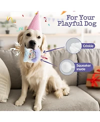 Nocciola Birthday Cake Squeaky Dog Toy, Lilac Plush Cake with Crinkle Paper, Soft Fabric for Cuddles, Perfect Birthday Gift for Dogs