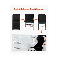 Slickblue Stretch Chair Slipcovers Set of 30, Polyester Covers for Dining, Banquet and Event Seating