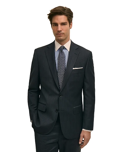 B by Brooks Brothers Men's Classic-Fit Stretch Pinstripe Wool Blend Suit Jacket