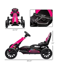 Yobtop 12V Electric Go Kart with Rechargeable Forward/Backward Drive Ride-On Toy, 66 lb Capacity, Ages 3-8