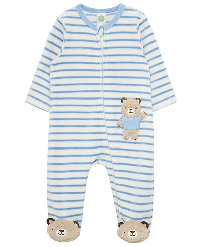 Little Me Baby Boys' Fuzzy Bear Footie Coverall