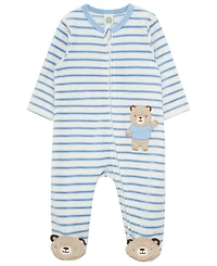 Little Me Baby Boys' Fuzzy Bear Footie Coverall