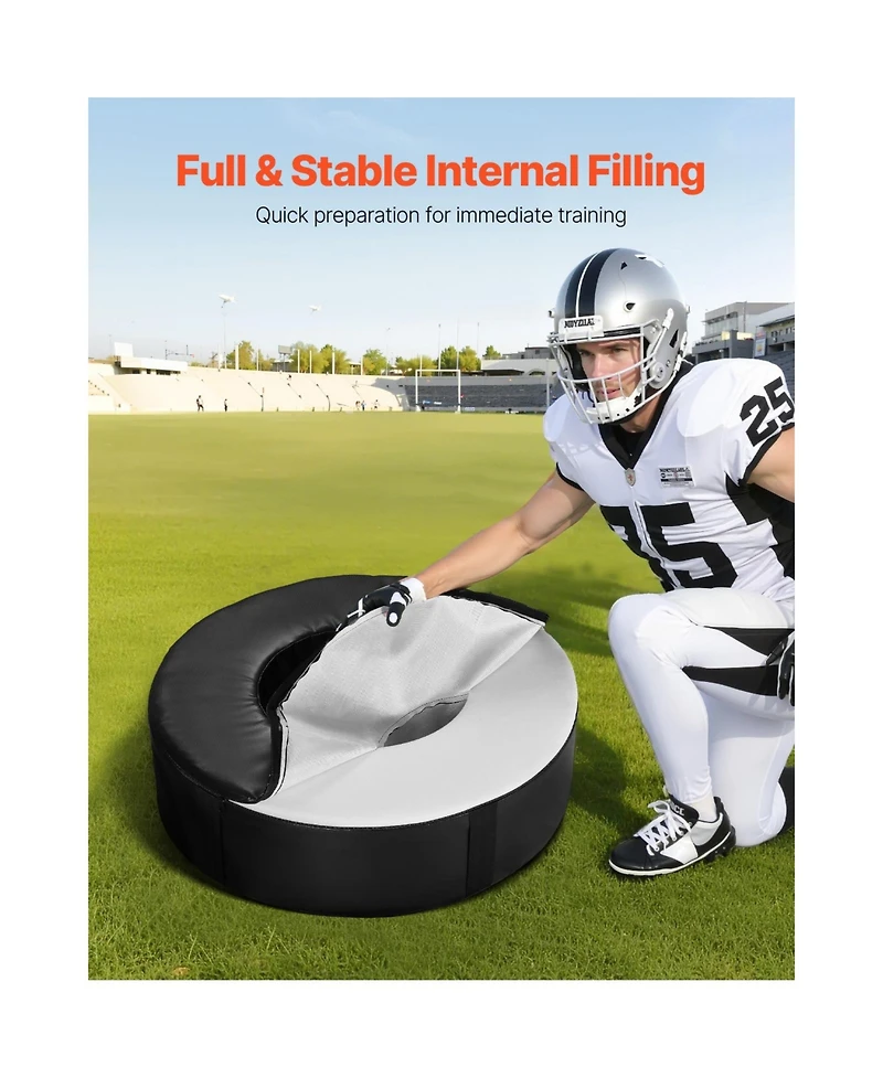 Sevorley Football Tackle Wheel, Pvc Tackling Ring with Straps for Hitting Drills