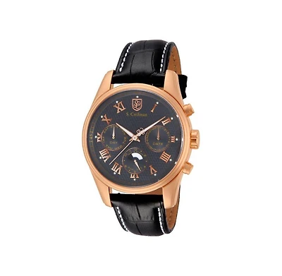 Invicta S.Coifman Men's Heritage Chronograph Dial Leather Strap Watch