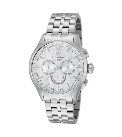 Invicta S.Coifman Men's Heritage Chronograph Dial Leather Strap Watch