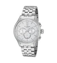 Invicta S.Coifman Men's Heritage Chronograph Dial Leather Strap Watch