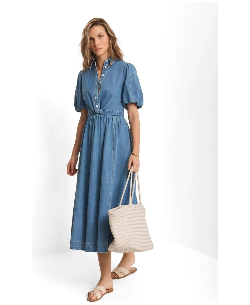 Mint Velvet Women's Denim Twist Midi Dress
