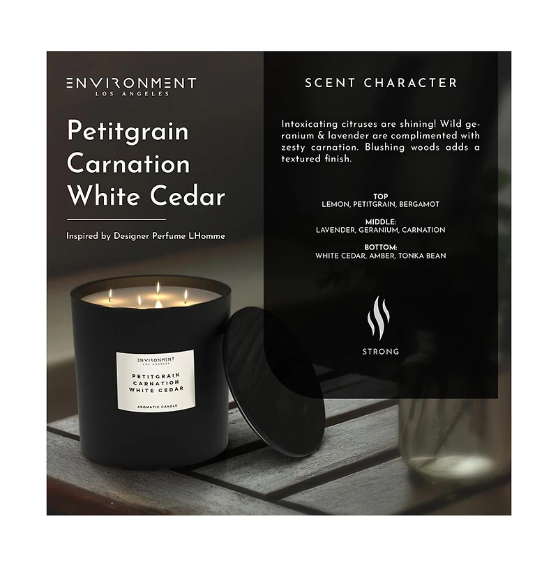 Environment 55oz Candle Inspired by Ysl L'Homme - Petitgrain | Carnation | White Cedar