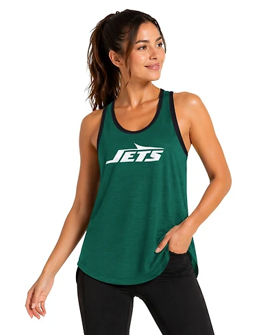 G-iii 4Her by Carl Banks Women's New York Jets Tater Ii Racerback Scoop-Neck Burnout Tank Top