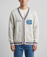 Men's and Women's Uscape Apparel Natural North Carolina Tar Heels Americana Striped Full-Button Cardigan