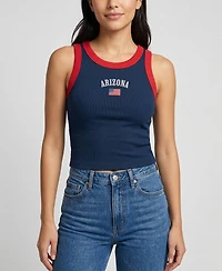 Women's Uscape Apparel Navy/Red Arizona Wildcats Americana Wordmark Ribbed Tank Top
