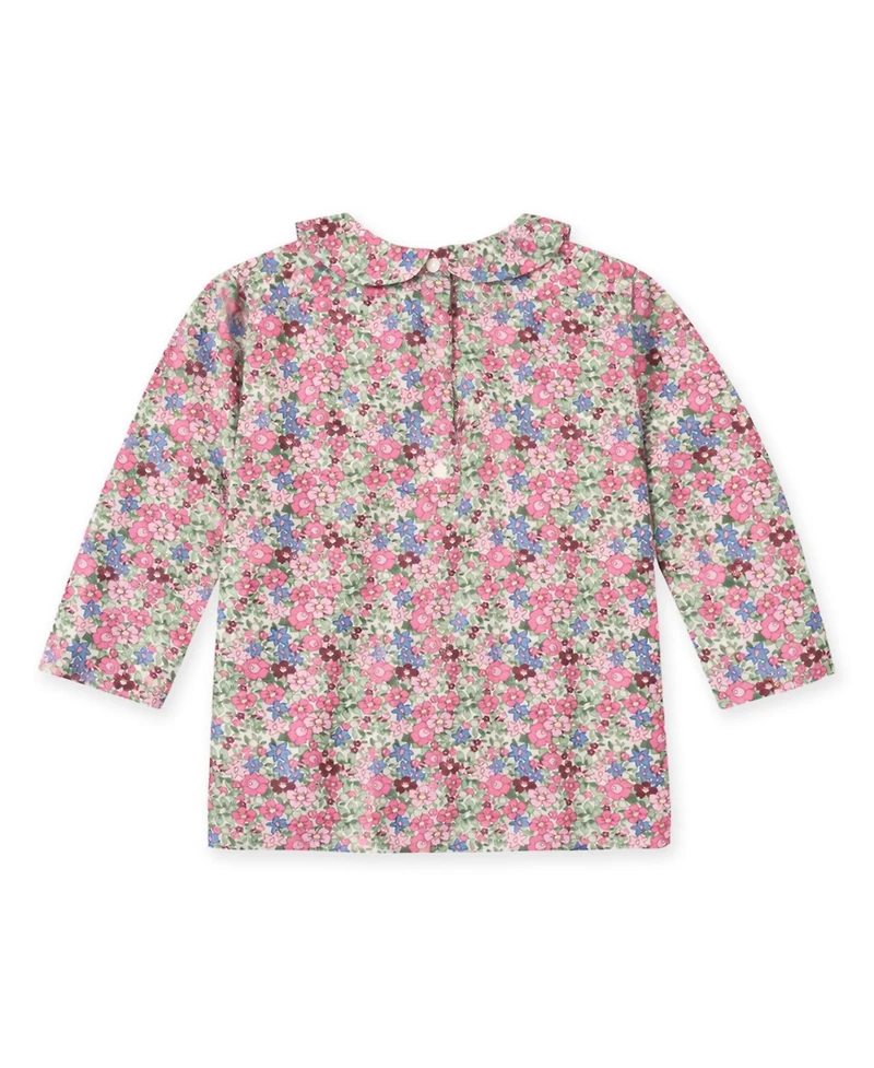 Florence Eiseman Little Girls Floral Knit Long Sleeve Blouse 4-6X