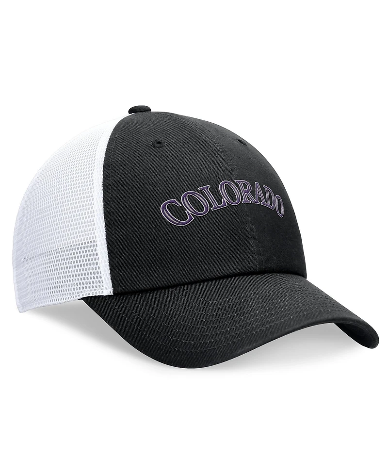 Nike Men's Black Colorado Rockies Wordmark Adjustable Trucker Hat