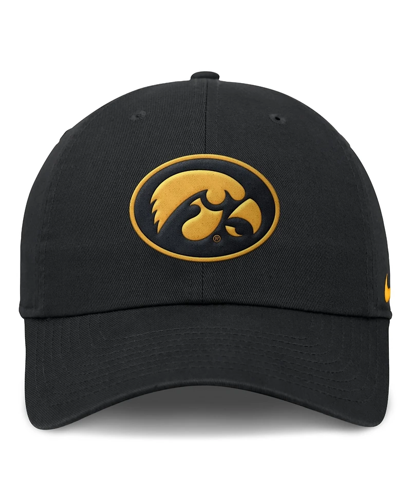 Men's Nike Black Iowa Hawkeyes Club Dri-fit Adjustable Hat