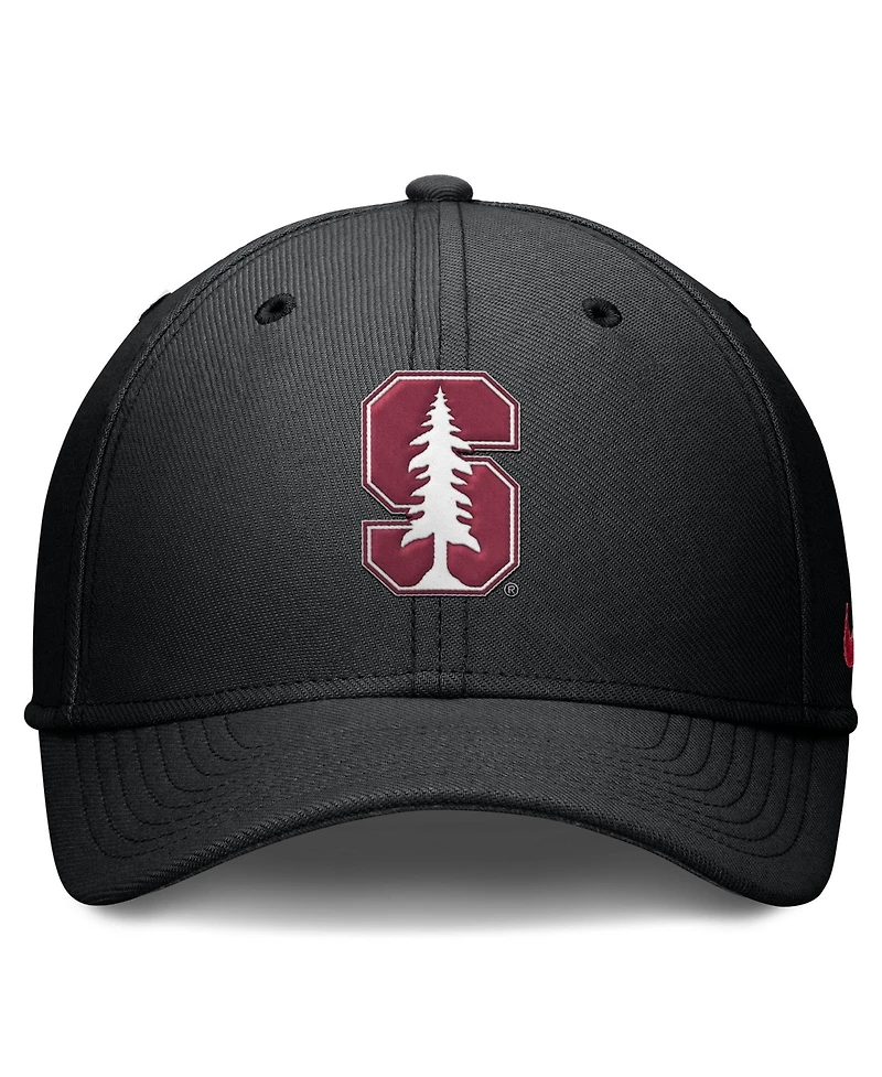 Nike Men's Black Stanford Cardinal Rise SwooshFlex Dri-fit Hat