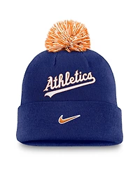 Men's Nike Royal Athletics Peak Cuffed Knit Hat with Pom