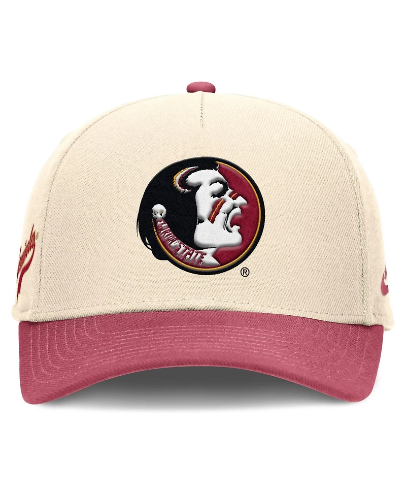 Nike Men's Natural/Pink Florida State Seminoles Academic Rise Dri-fit Adjustable Hat