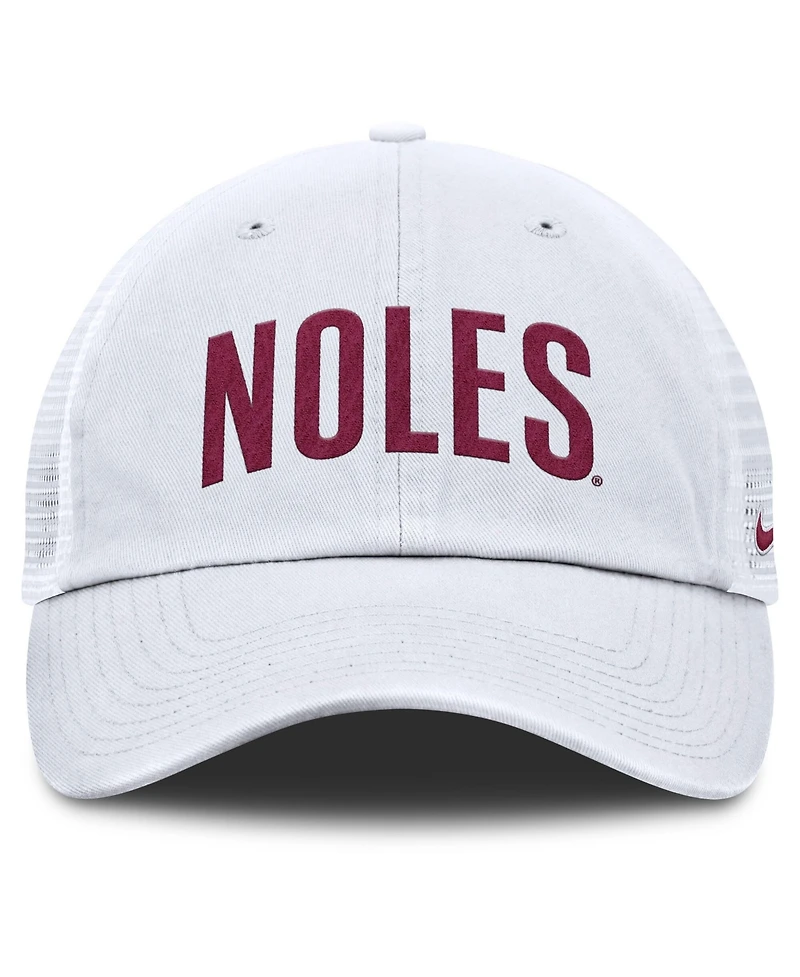 Nike Men's White Florida State Seminoles Club Campus Trucker Adjustable Hat