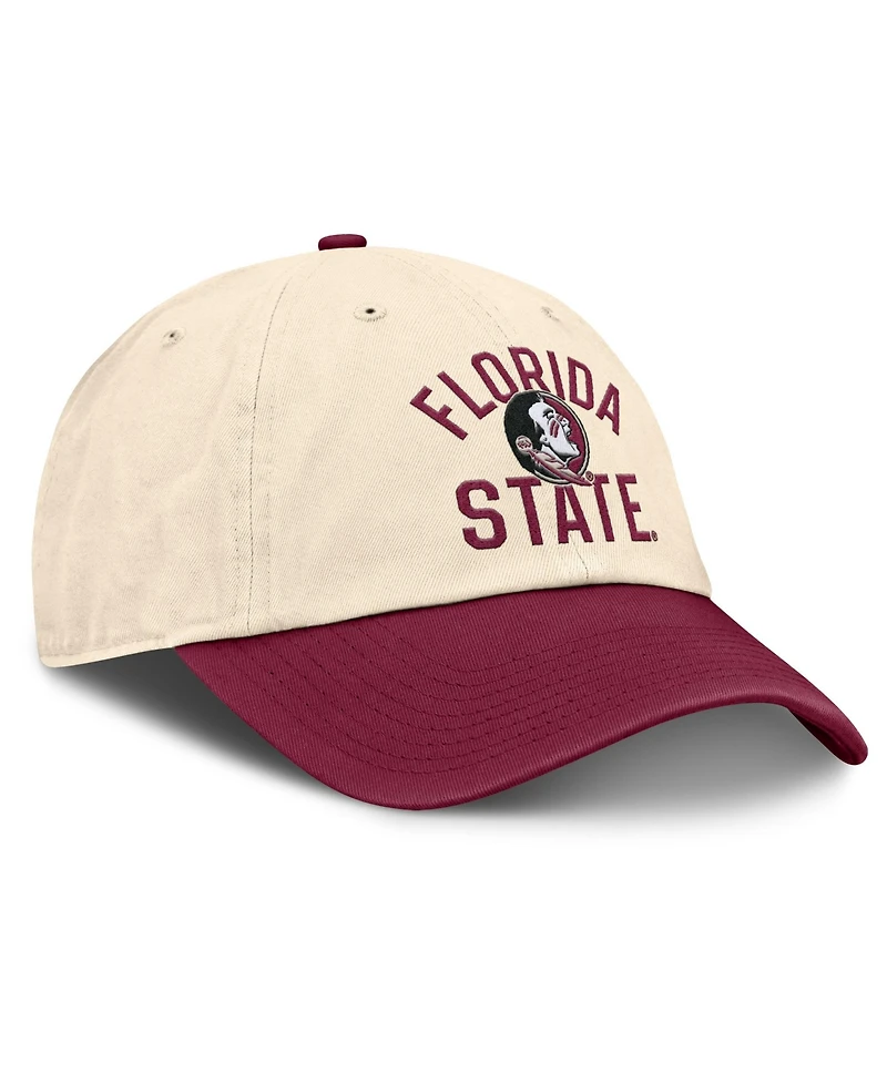 Men's and Women's Nike Natural Florida State Seminoles 2026 Primetime Natural 2-Tone Club Adjustable Hat