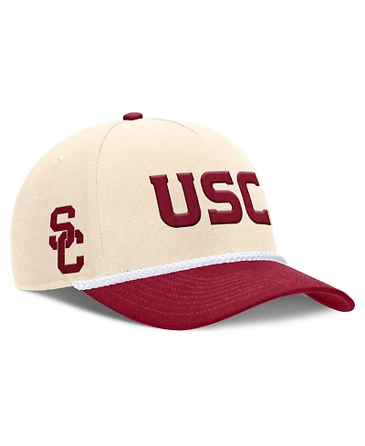 Men's and Women's Nike Natural Usc Trojans 2026 Primetime Natural 5-Panel Rope 2-Tone Rise Hat