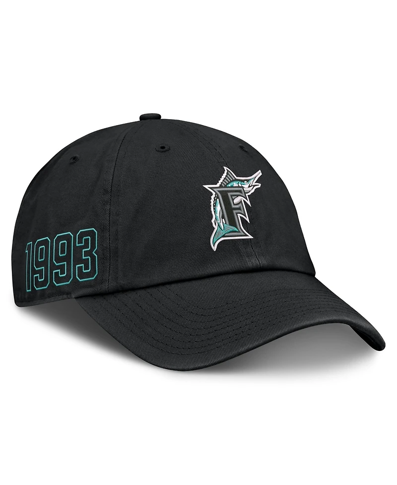 Men's Nike Black Florida Marlins Cooperstown Club Adjustable Hat