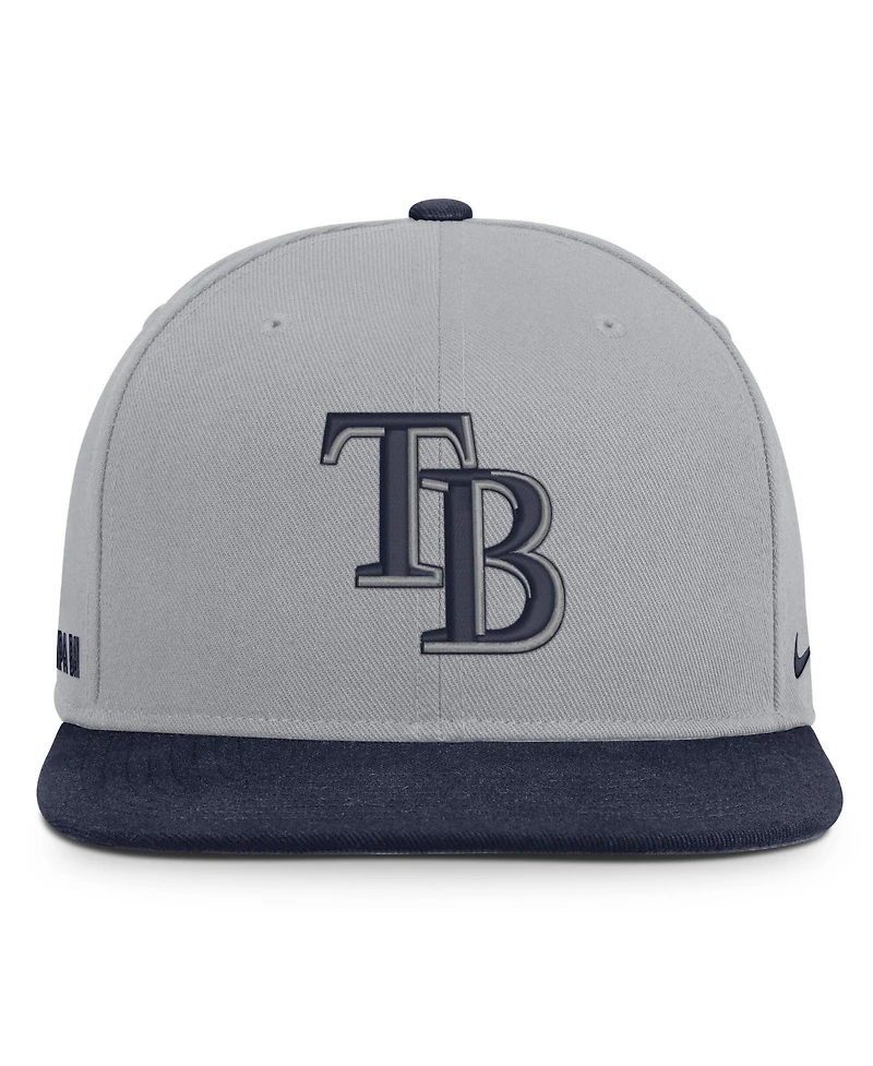 Men's Nike Gray/Navy Tampa Bay Rays Primetime Pro Dri-fit snapback Hat