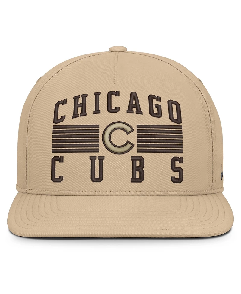 Nike Men's Khaki Chicago Cubs Desert Pro AeroBill Dri-fit Snapback Hat