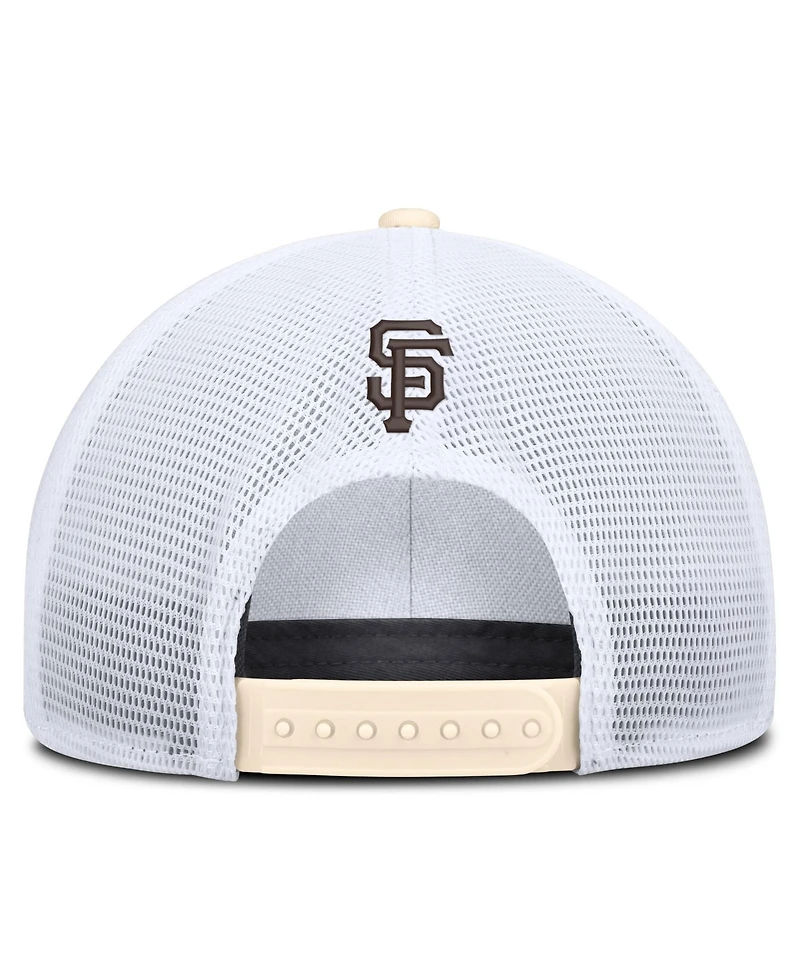 Men's Nike Natural/White San Francisco Giants Rise Dri-fit Trucker Adjustable Hat