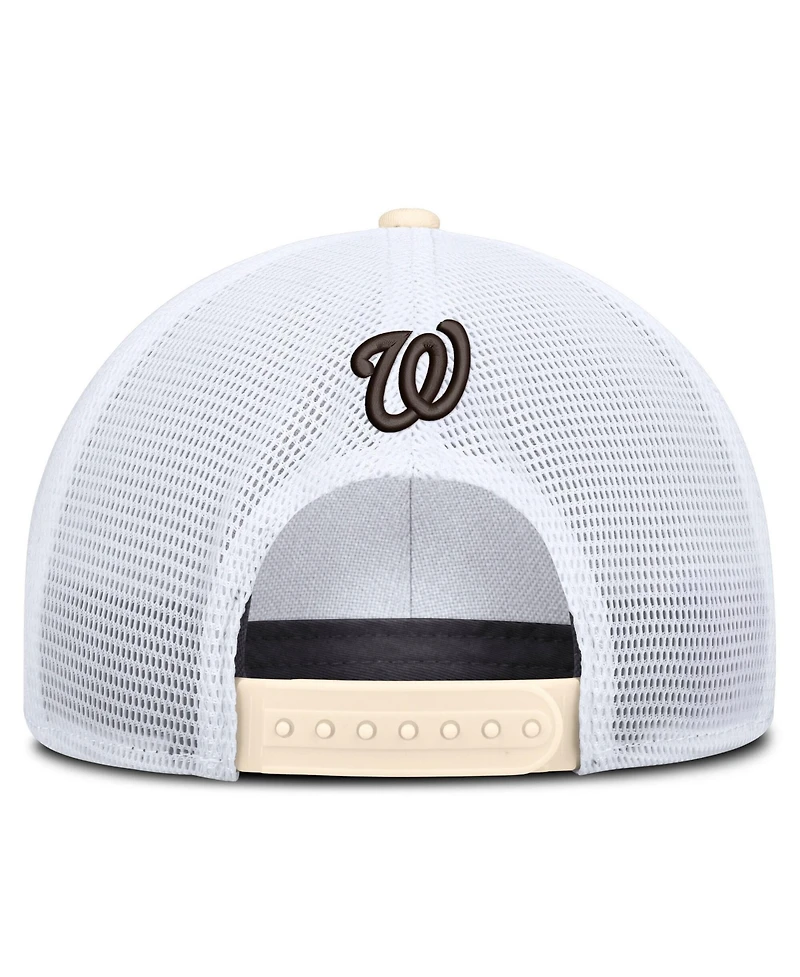 Men's Nike Natural/White Washington Nationals Rise Dri-fit Trucker Adjustable Hat