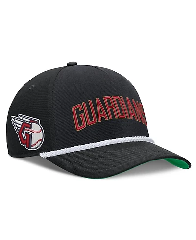 Men's Nike Black Cleveland Guardians Cooperstown Collection Rise Adjustable Hat
