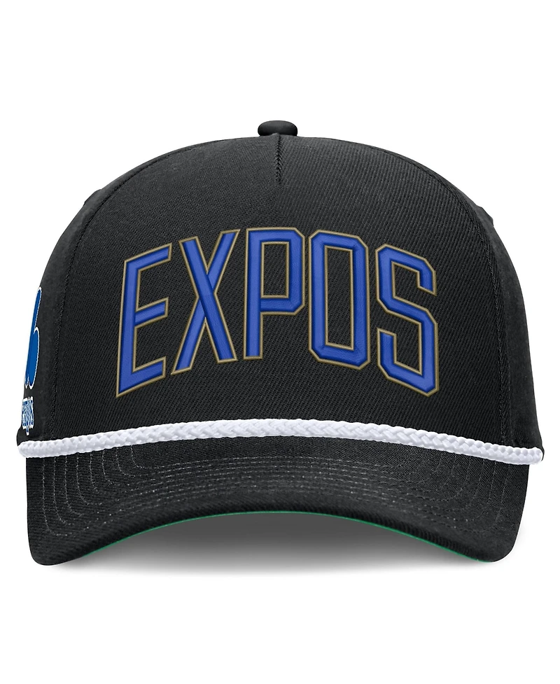 Men's Nike Black Montreal Expos Cooperstown Collection Rise Adjustable Hat