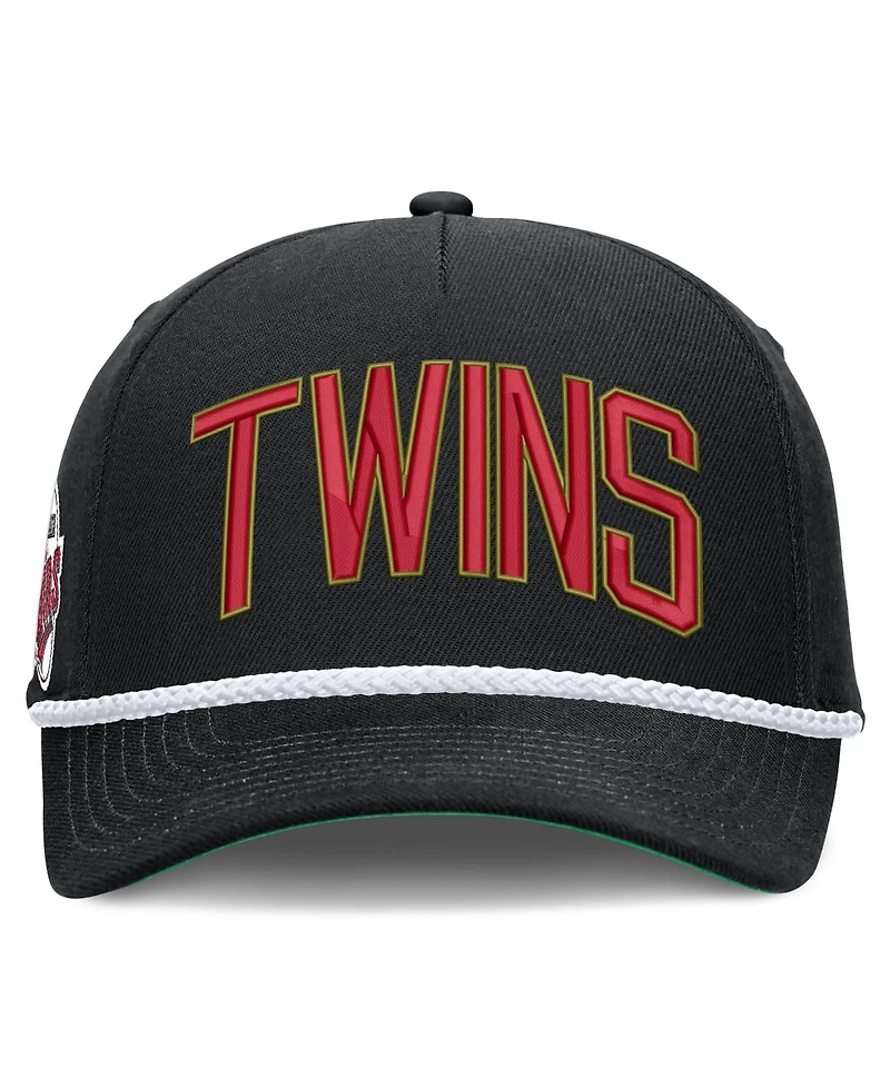 Men's Nike Black Minnesota Twins Cooperstown Collection Rise Adjustable Hat