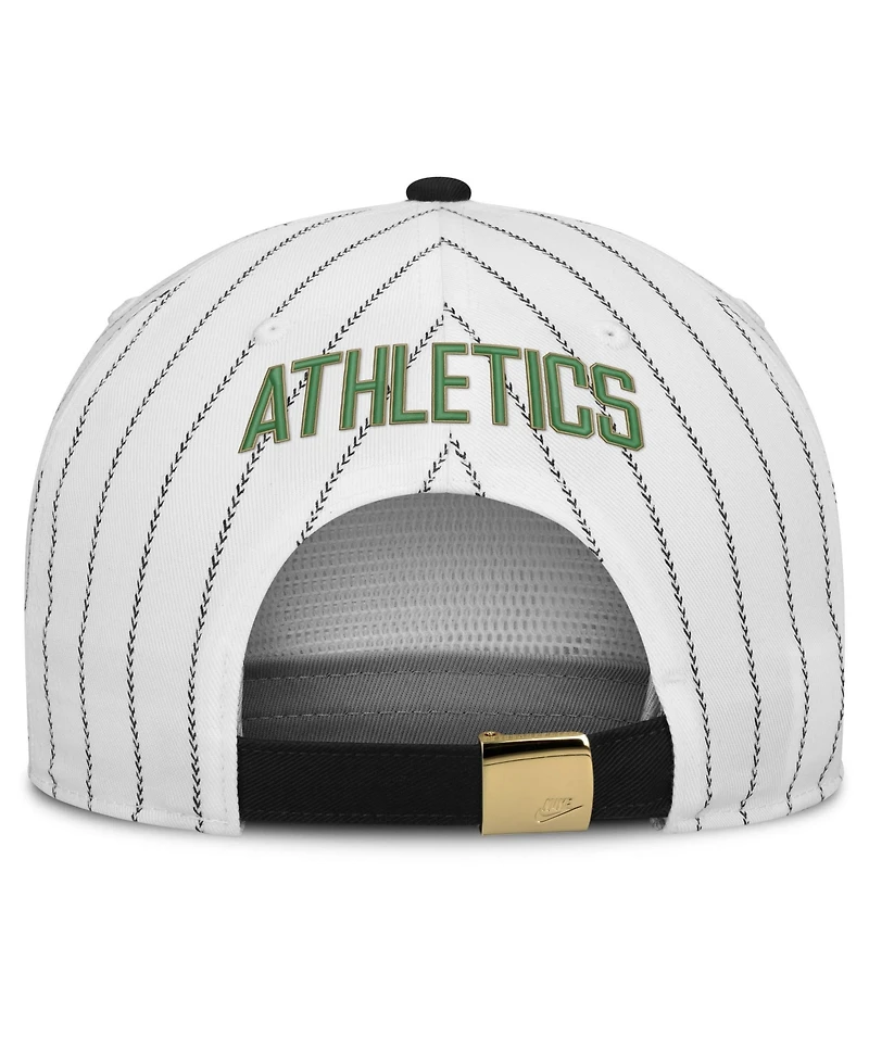 Men's Nike White/Black Oakland Athletics Cooperstown Collection Pro Adjustable Hat