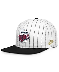 Men's Nike White/Black Minnesota Twins Cooperstown Collection Pro Adjustable Hat