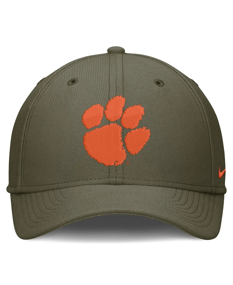 Nike Men's Olive Clemson Tigers Primetime SwooshFlex Dri-fit Hat