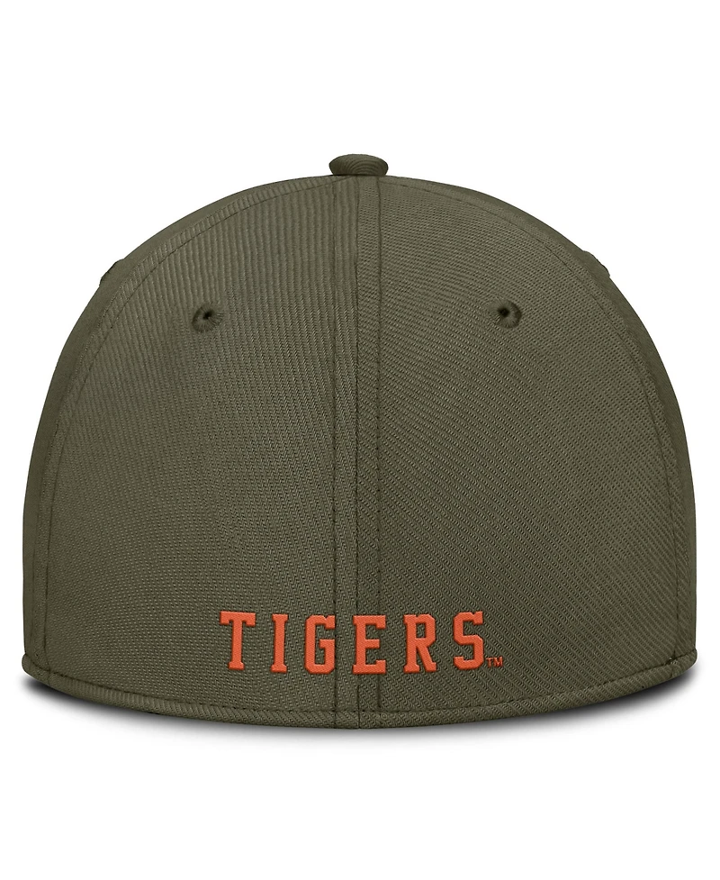Nike Men's Olive Clemson Tigers Primetime SwooshFlex Dri-fit Hat