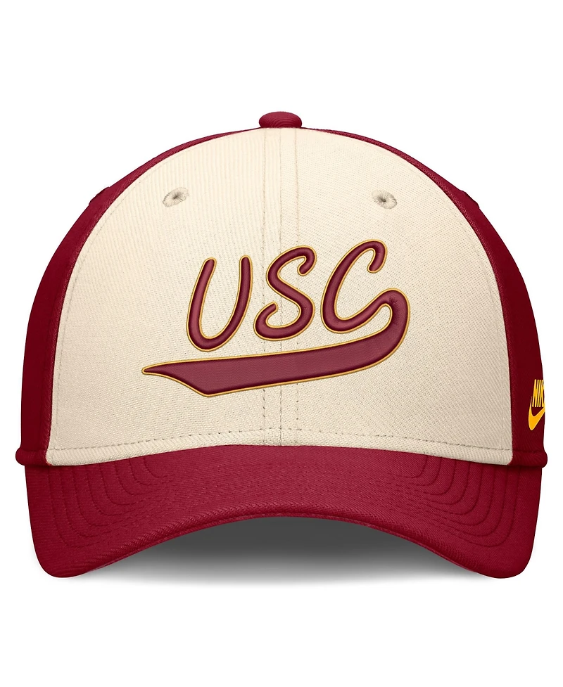 Nike Men's Natural/Crimson Usc Trojans Legacy Swooshflex Dri-fit Hat